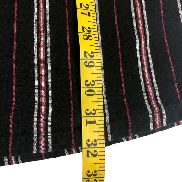 Hollister Dress Womens Small Black Red Striped Y2K Academia Grunge Mini Button - Picture 13 of 16